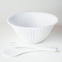 Melamine "Paper" Serving Bowl with Tongs