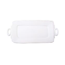 Vietri Lastra White Rectangle Platter with Handles