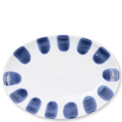 Vietri Santorini Small Oval Platter, Dot