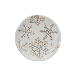 Small Plate with Gold Snowflakes